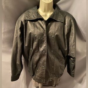 Vintage black Leather Bomber Jacket Medium Wilson’s Leather Brand
